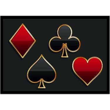 Imagem de Quadro Decorativo Jogos Baralho Naipe Cartas Poker Com Moldura RC044 -