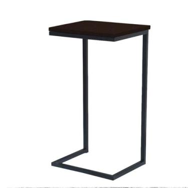 Imagem de Aparador Médio com Base Preta 70cm x 32cm - Trendy, Corino Marrom