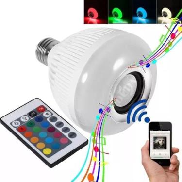 Imagem de Lampada Bluetooth Led Rgb Branco Caixa Som Musical - Duda Store, Branc