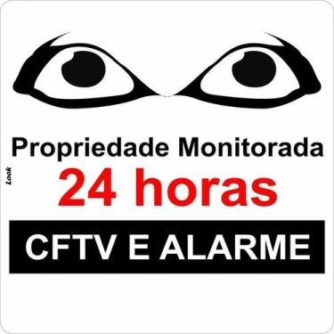 Imagem de Placa de Sinalização Propriedade Monitorada 24 Horas - Segurança CFTV 