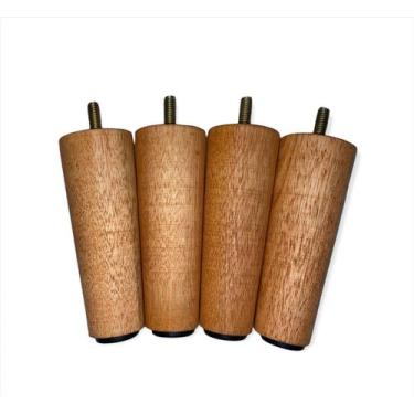 Imagem de Kit com 7 Pés para Cama Box - 12 cm, Cor Mel - Loja Realizar 