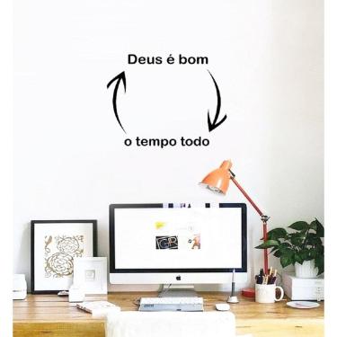 Imagem de Adesivo Decorativo De Parede Frase Deus E Bom O Tempo Todo