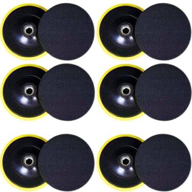 Imagem de 6 x Suporte Prato Disco 4 Polegadas 100mm Politriz Esmerilhadeira Lixa