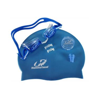 Imagem de Kit para Natação F. Scherer Set, Unissex, Hammerhead, Azul/Transparente, Tam Único