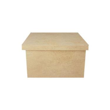 Imagem de Caixa Quadrada Tampa Sapato 10x10x5 Mdf Madeira - ATACADÃO DO ARTESANA
