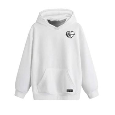 Imagem de Blusão Moletom Canguru Batimentos Infantil Personalizado com Capuz e B