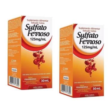 Imagem de Kit 2 Sulfato Ferroso Gotas Sabor Framboesa 30ml - Arte Nativa