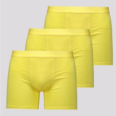 Imagem de Kit de 3 Cuecas Boxer Lupo Elastic Soft Amarela, P