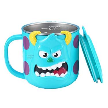 Imagem de Everyday Delights Disney Copo 3D Monster University Sulley Blue durável de aço inoxidável com tampa, 250 ml