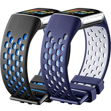 Imagem de Maledan Pulseira compatível com Fitbit Charge 5/Charge 6 para homens e mulheres, acessório esportivo de substituição para Fitbit Charge 5/Charge 6 Advanced Fitness Tracker Smartwatch, pequena