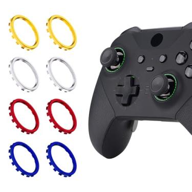 Imagem de eXtremeRate Anéis de destaque para controle de núcleo Xbox Elite Series 2, kits de substituição para Xbox Elite V1, também versão ASR Shell para Xbox Series X|S Controller - Ouro/Prata/Vermelho/Azul