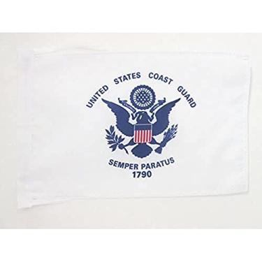 Imagem de AZ FLAG Cordões de bandeira da guarda costeira dos Estados Unidos 18" x 12" - Guarda Costeira dos EUA - USCG pequenas bandeiras 30 x 45 cm - Faixa 18x12"