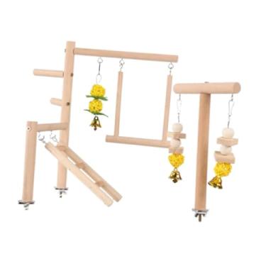Imagem de WeiLaiKeQi pássaro playground de madeira poleiro suporte brinquedo do exercício, subir escadas playstand jogar suporte para pequenos periquitos