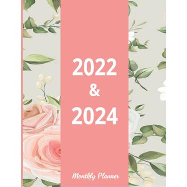 Imagem de 2022-2024 Monthly Planner: 3 Year Monthly Agenda 2022, 2023 ,2024 | 36 Month Calendar and Organizer with Logbook |Beautiful hand-drawing flowers | Watercolor Cover "8.5 x 11"