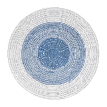 Imagem de ＫＬＫＣＭＳ Tapete arranhador para gatos, 14,17 polegadas x 14,17 polegadas, para gatos pequenos, médios e grandes, gatinho, redondo, para brincar, dormir, Azul