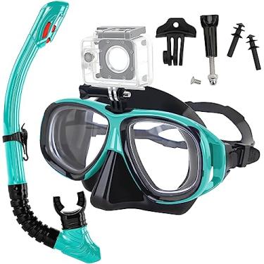 Imagem de iGym Equipamento de Mergulho com Snorkel para Míopes para Adultos E Jovens, Conjunto Profissional de Snorkel de Silicone com Parte Superior Seca E Completa para Míopes, Máscara de Mergulho Antiembaçan