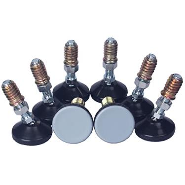 Imagem de CSFMC Pés Giratórios Niveladores de Móveis(35 Mm 5/16-18, Pacote com 8) Fundo de Ptfe(Teflon), Almofadas de Ajuste de Haste Rosqueada, Nivelamento de Pernas Médias de Mesa/Cadeira/ (Pacote Com 8 Unida