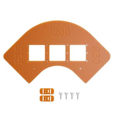 Imagem de IEUDNS Gabarito de canto de raio para marcenaria para cantos suaves Ferramenta de corte Modelo de posicionamento de canto Modelo 4 tamanhos Multiuso, Style a