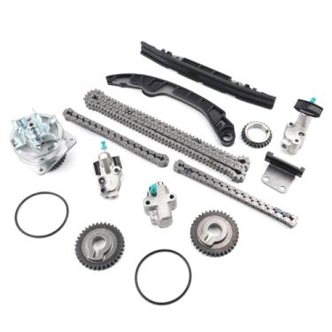 Imagem de LINLINS Kit de corrente de distribuição do motor com bomba de água e roda dentada e tensor e guia para Nissan Altima 2007-2014, Murano 2009-2014, Pathfinder 2013-2014, Quest and QX60, JX35, 3.5L