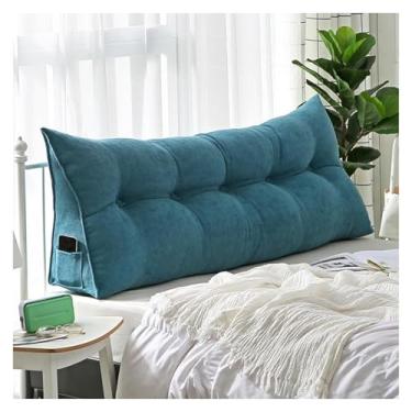 Imagem de CFLNYC Triangle Reading Pillow Wedge Headboard Pillow Sleeping Backrest Pillow Bed Cushion with Removable Linen Cover(Lake Blue,120x50x25cm)