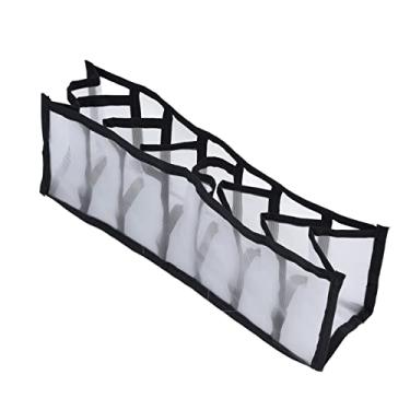 Imagem de Gaveta dobrável, caixa de armazenamento de sutiãs de malha, multiuso, caixa, divisória para calcinhas e meias, 6 células, vários projetos, organizadores de meias respiráveis (7 grades)