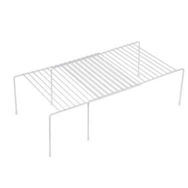 Imagem de Organizador de armário de cozinha prateleiras de armazenamento expansíveis, prateleira de temperos com pés resistentes a arranhões, prateleira de metal para balcão de cozinha, congelador, prateleira