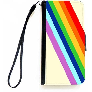 Imagem de Rikki Knight Capa carteira flip com design de listras dos anos 60 com aba magnética para Apple iPhone 5c