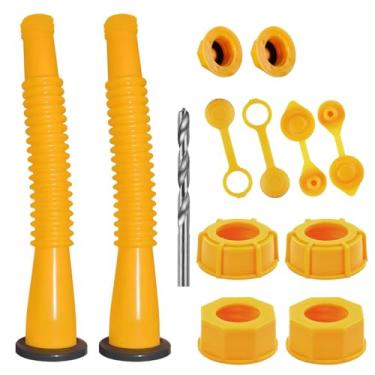 Imagem de Substituição do bico da lata de gás, bocal de lata de gás, para a maioria das latas de óleo de 1/2/5/10 gal. Bico do tanque de combustível O tubo é macio e flexível de usar. Com tampa de ventilação,