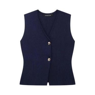 Imagem de Conjunto Feminino de Verão em Malha - Colete com Decote V e Saia Longa