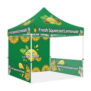Imagem de Tenda de dossel personalizada 25 x 25 cm com logotipo comercial e opções de parede lateral para limonada fresca espremida (ou qualquer design personalizado)