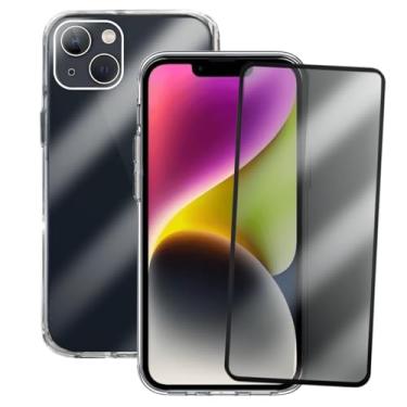 Imagem de Kit Proteção iPhone 14, Capinha Transparente Space + Película 3D Privacidade Anti Espião