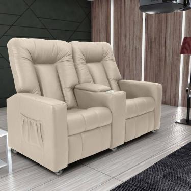 Imagem de Poltrona 2 Lugares Reclinável Berlim Corino Bege