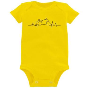 Imagem de Body Bebê Batimentos Cardíacos Moto GP - Foca na Moda, Amarelo, P