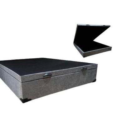 Imagem de Cama Box Casal Em Baú Blindado Suede com Pistões a Gás, Diversas Cores