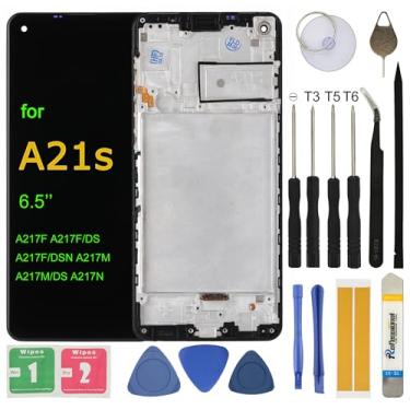 Imagem de Substituição de tela LCD para Samsung Galaxy A21S A217 SM-A217M/DS 16.5 cm Montagem LCD Display Touch Screen Digitalizador com Ferramentas Moldura Adesiva
