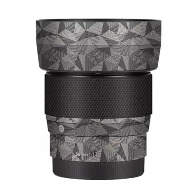 Imagem de Película protetora para lente da câmera, película protetora, película vinly, adesivo premium para Sigma 56 mm F1.4 DG DN, adequado para Sony E Mount para Canon EFM Mount (Triangle Titanium)