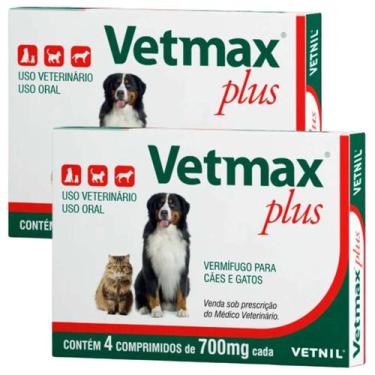 Imagem de Combo 2 Vetmax Plus 700mg Vermífugo Vetnil - 4 Comprimidos