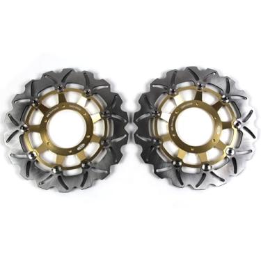 Imagem de 1 par de discos de freio dianteiros flutuantes compatíveis com Honda CBR600F 2001-2007 SPORT 2001 2002, CB900F HORNET 2002-2006, peças de acessórios de motocicleta douradas