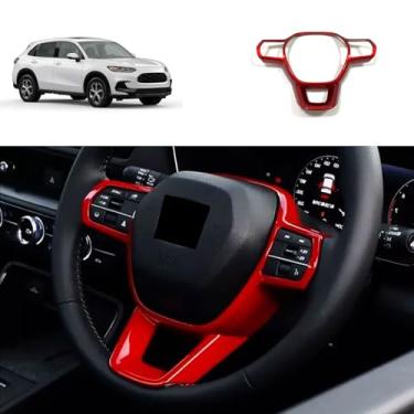Imagem de TERDARAY Tiras de acabamento de tampa de botão interior compatíveis com Honda New HRV HR-V 2025 2024 2023 acessórios de carro ABS 1 peça (vermelho)