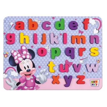 Imagem de Brinquedo Encaixe Divertido Disney Minnie, letras minúsculas em MDF, Toy Mix.
