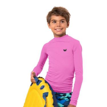 Imagem de Camiseta Manga Longa Infantil com Proteção UV50+ Relaxado, Rosa claro,