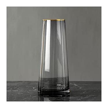 Imagem de Vaso Vasos de vidro hidroponia flores plantas verdes vasos escritório sala estar flores secas arranjo flor decoração cinza vasos de flores de vidro Vaso de flores(Grande)