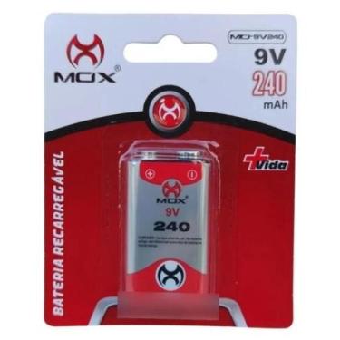 Imagem de Bateria 9v Recarregável 240mah Ni-mh Potente E Durável Mox
