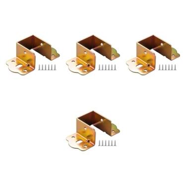 Imagem de Bothyi 4 peças suportes para se conectar a madeira, cabeceiras e tábuas de pé da cama de metal pesado u dobradiça com parafuso, 35mm