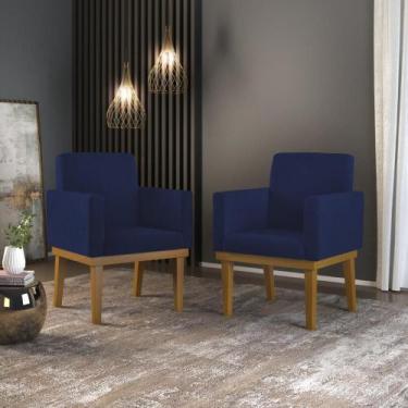 Imagem de KIT 2 Cadeiras Base Reforçada  para Escritório - Balaqui Decor, Azul M