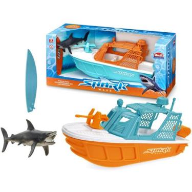 Imagem de Shark Wave Barco Infantil C/ Tubarão E Prancha - Usual - Usual Brinque