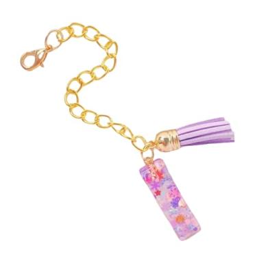 Imagem de HAPPYLIVE SHOPPING Acessórios de letras para copo Stanley, corrente de garrafa de água com letra, 1 peça de chaveiro fofo com pingente com borla para Stanley Tumbler para mulheres, Resina epóxi