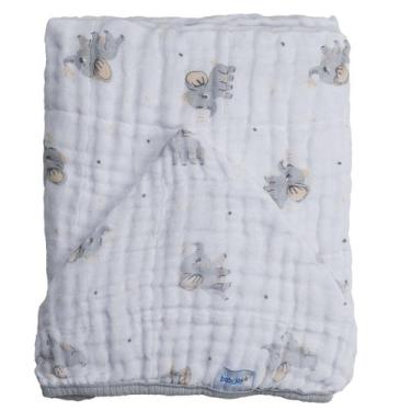 Imagem de Toalha de Banho Bebê Soft 80 cm x 80 cm Baby Joy, elefante