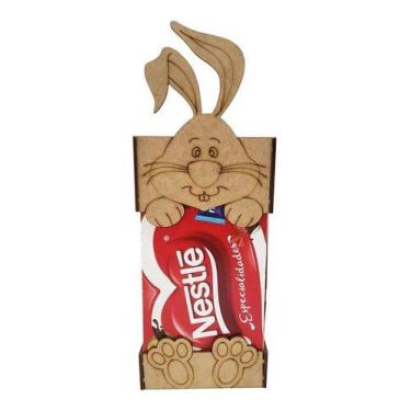 Imagem de Kit com 6 Caixas Mdf Para Bombom Coelho Feliz Páscoa - Lojão do MDF