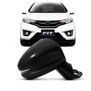 Imagem de Retrovisor Fit 2014 A 2021 Eletrico C/pisca Capa Preta - SP ACESSÓRIOS